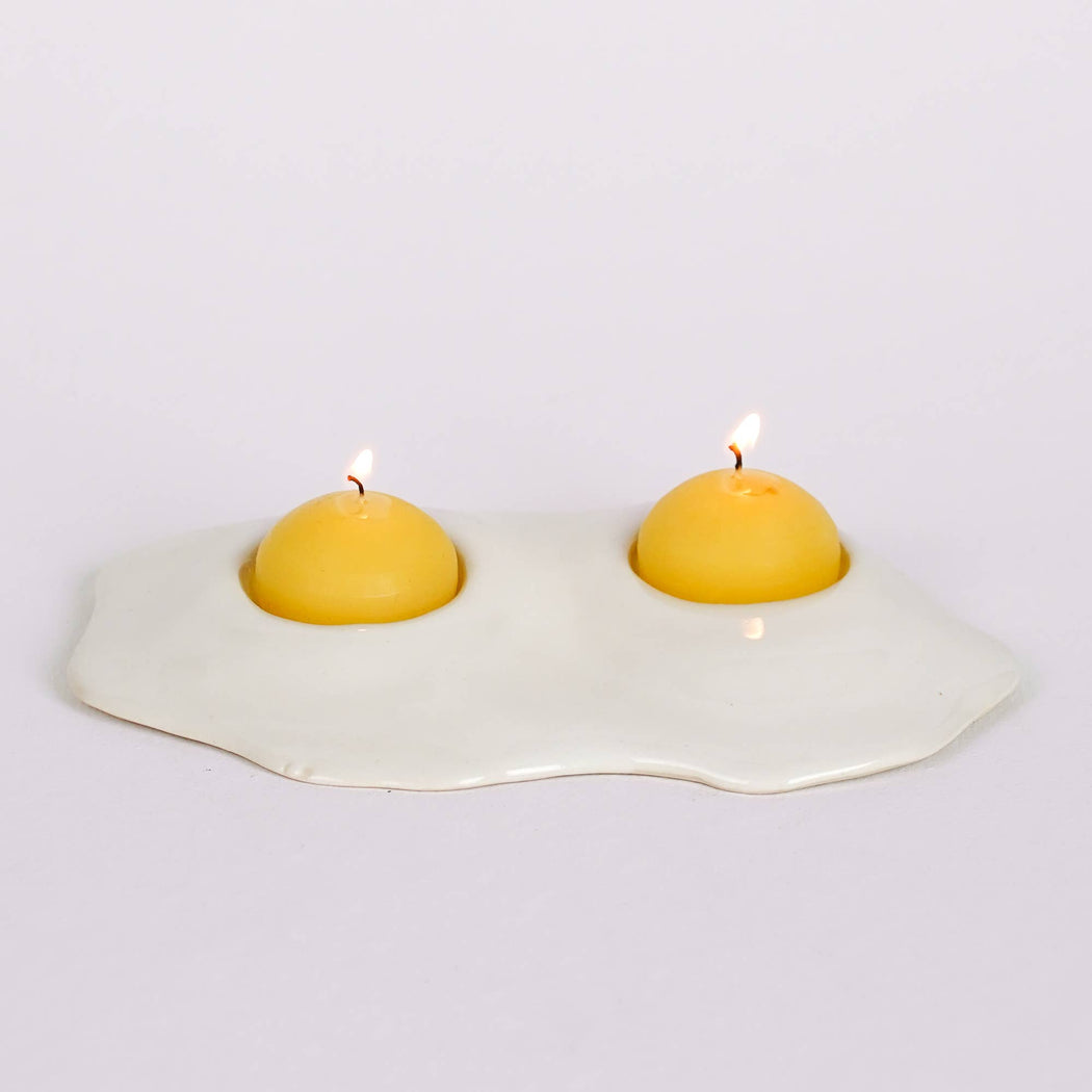 Ceramic Double Egg Tea Light Candle Holder