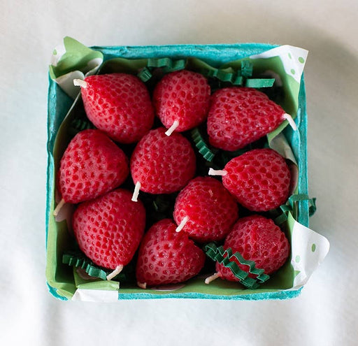 Strawberry Birthday Candles – Basket of 10