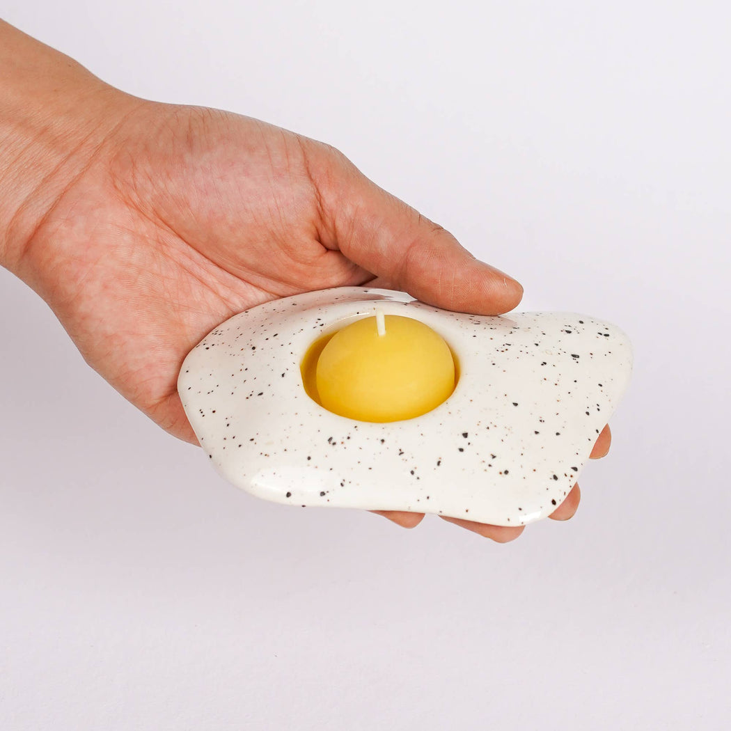 Ceramic Salt and Pepper Egg Tea Light Candle Holder