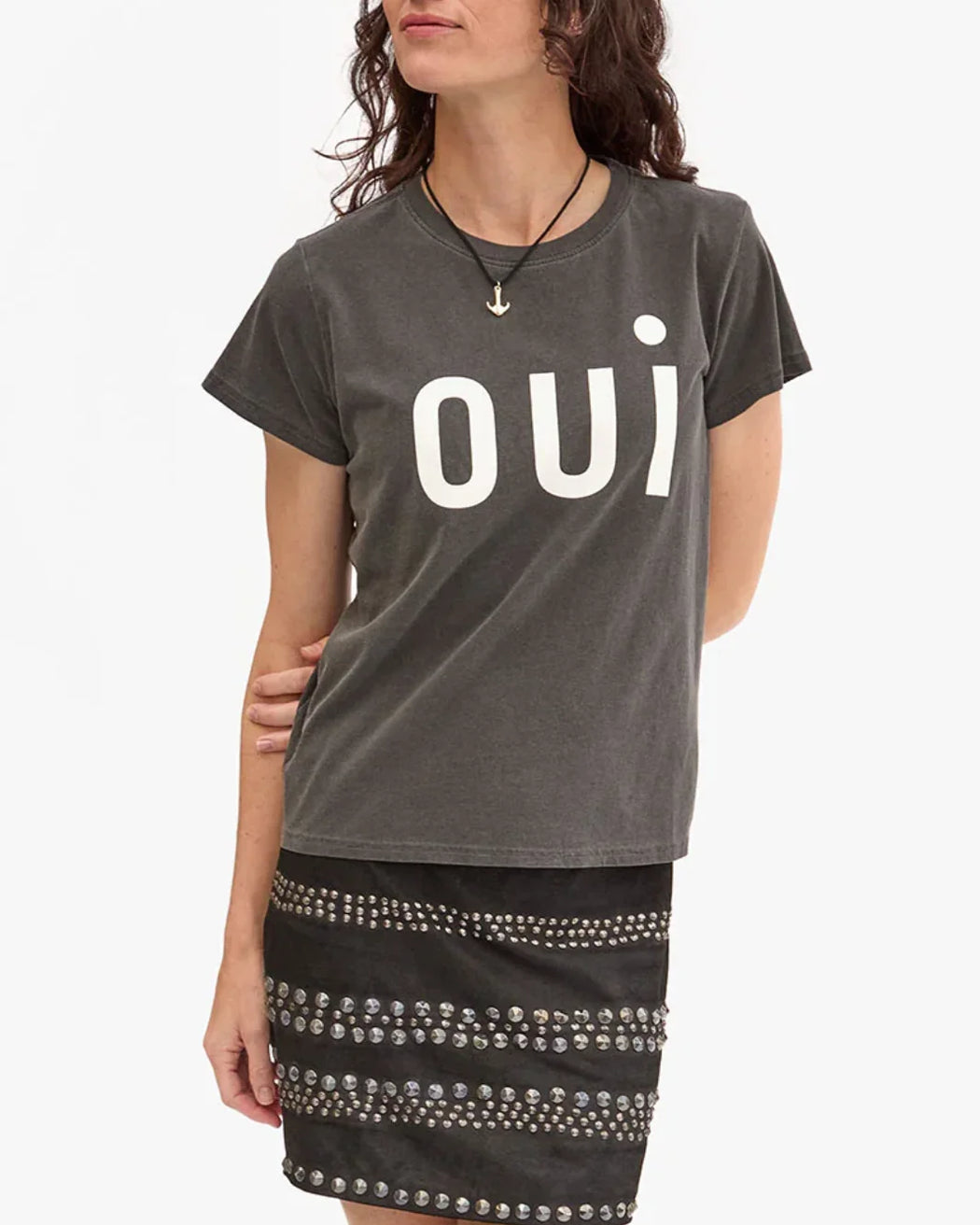 Classic Tee - Faded Black w/ Cream Oui