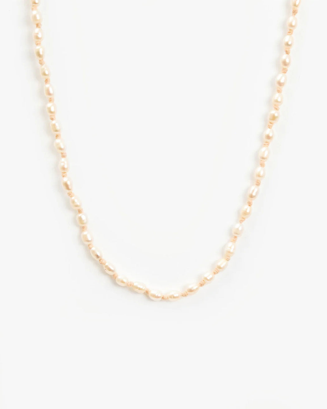 Freshwater Rice Pearl Necklace – Cream + Blush