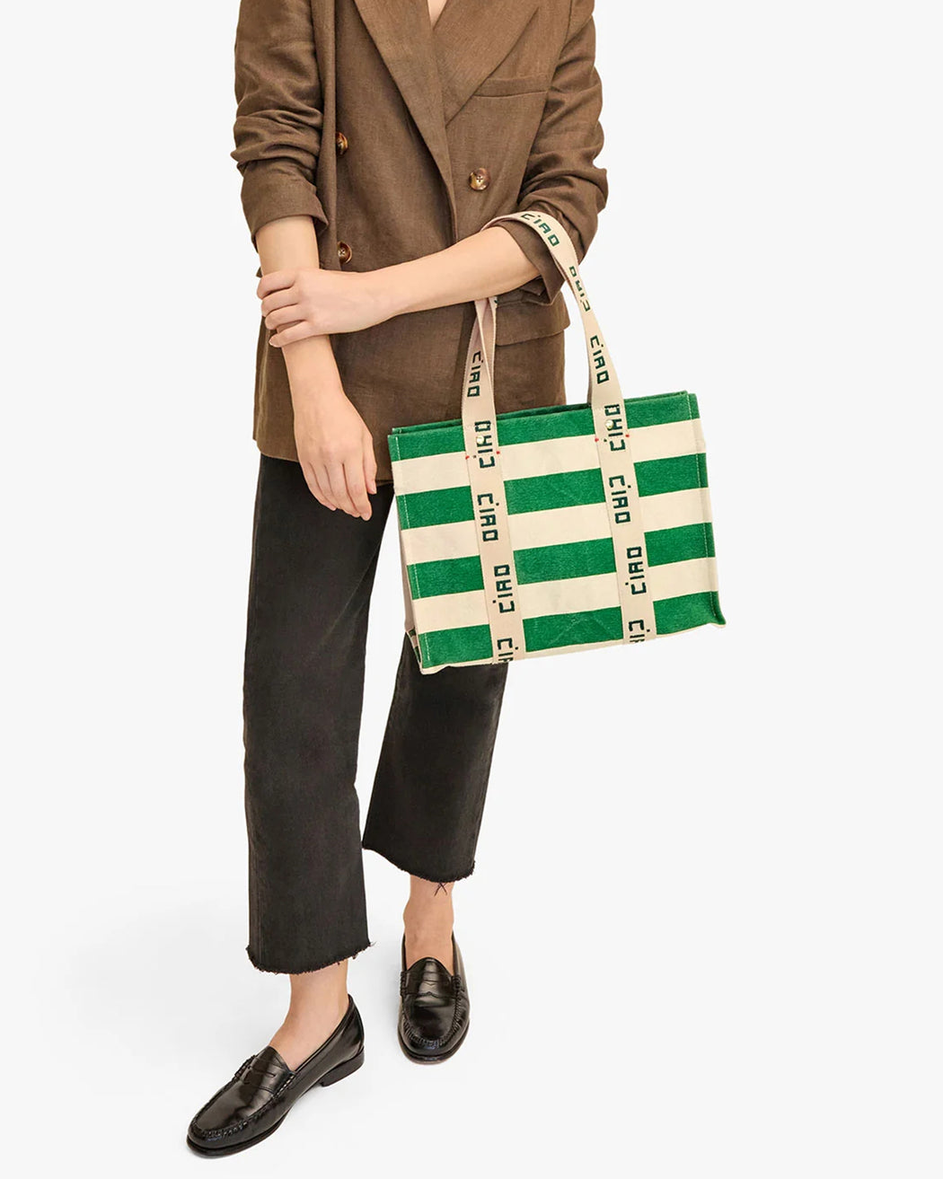 Noémie Tote – Palm Green + Natural Canvas