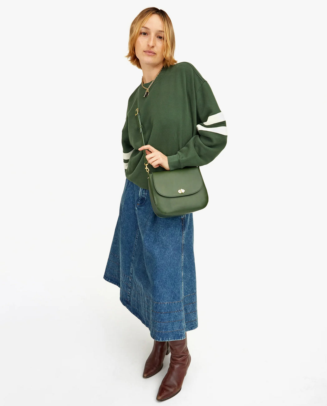 Oversized Varsity Sweatshirt – Forest