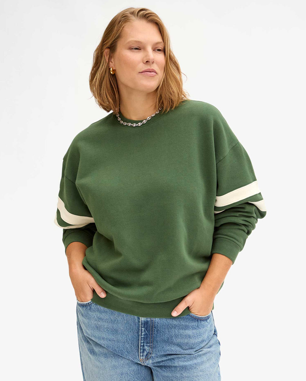 Oversized Varsity Sweatshirt – Forest