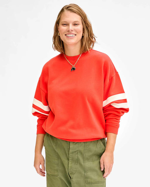 Oversized Varsity Sweatshirt – Bright Poppy