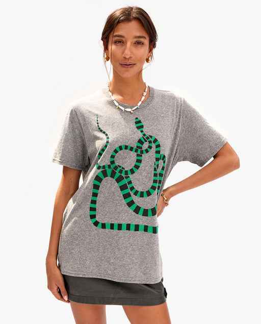 Original Tee - Grey w/ Green + Black Snake