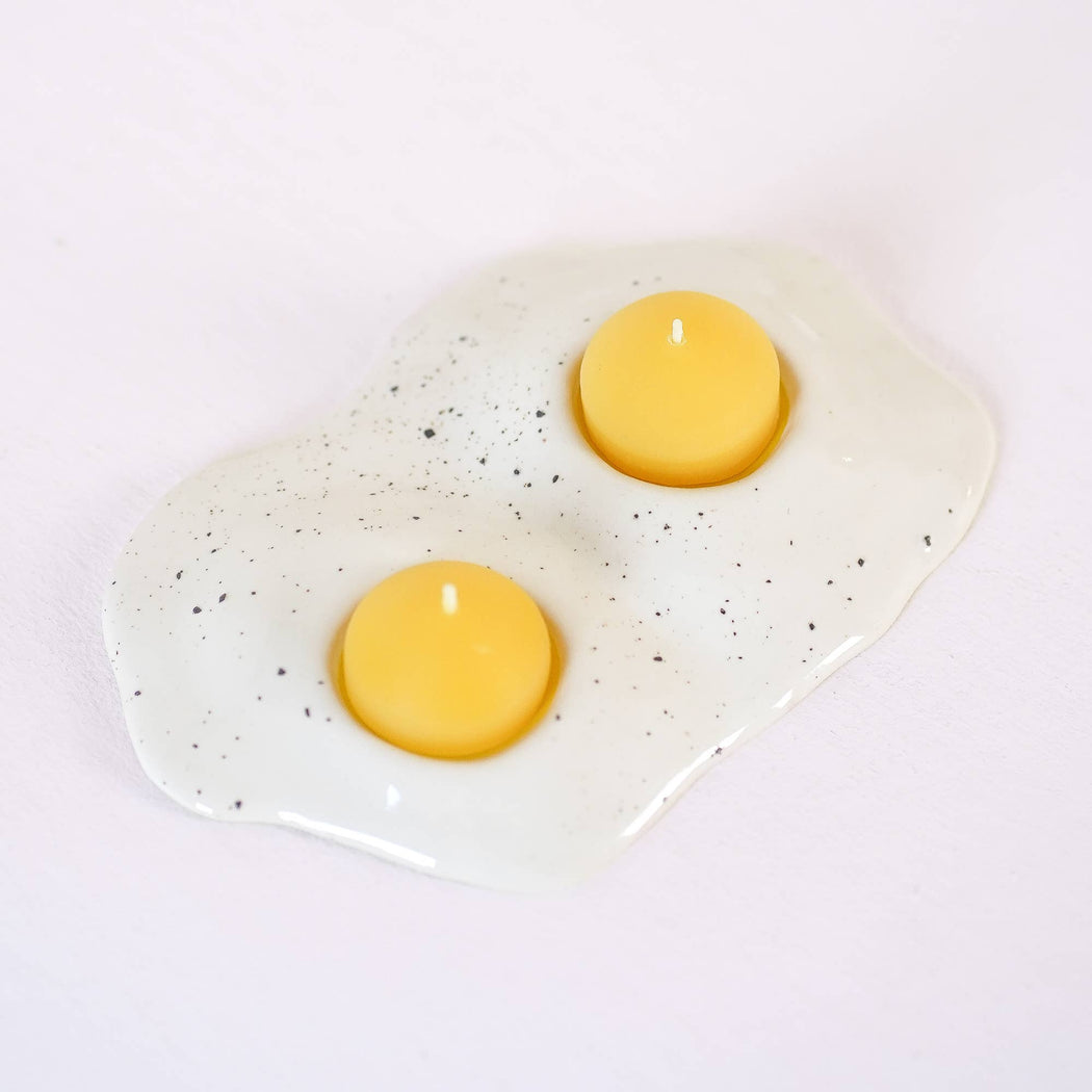 Ceramic Salt and Pepper Double Egg Tea Light Candle Holder