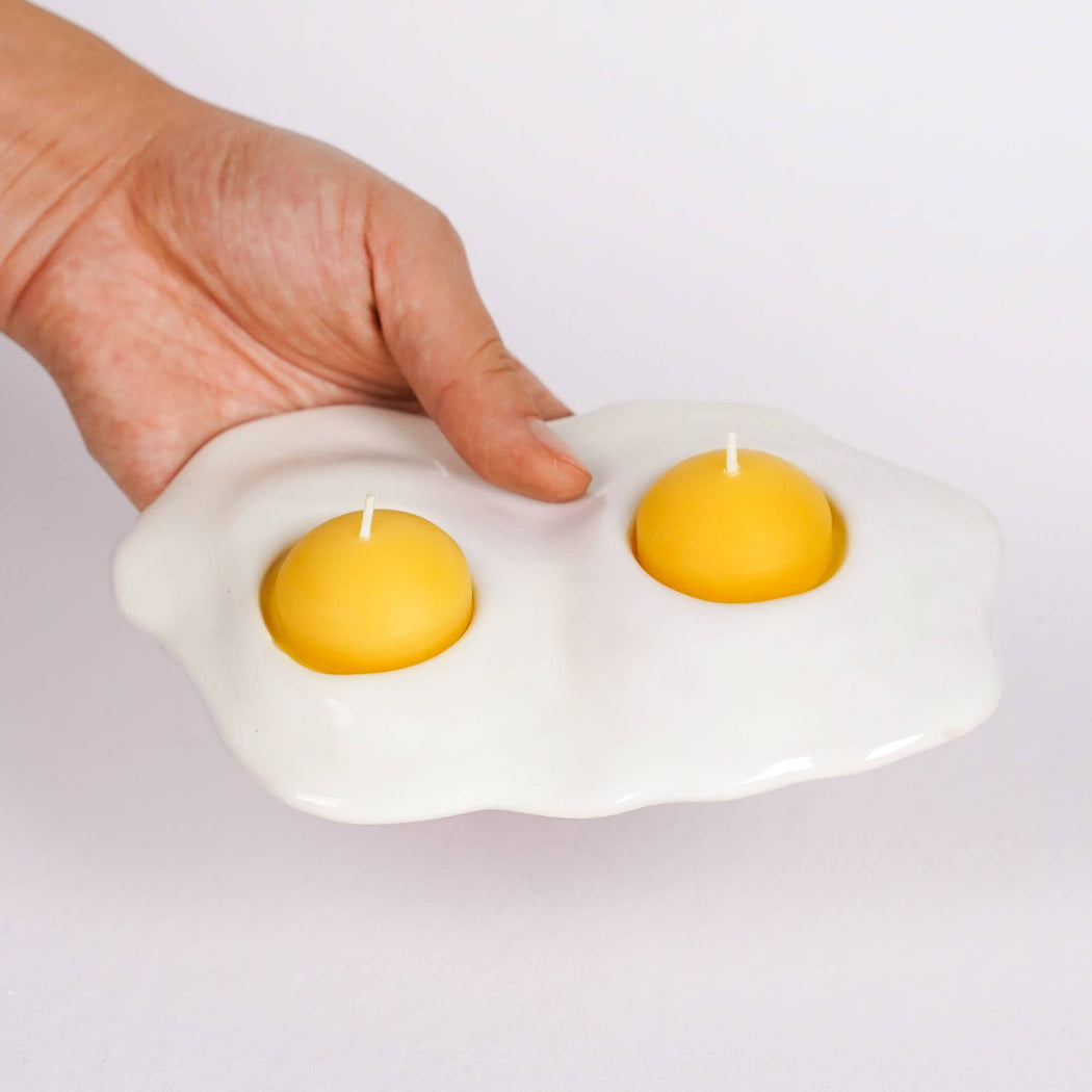 Ceramic Double Egg Tea Light Candle Holder