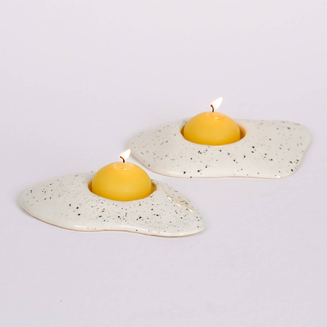 Ceramic Salt and Pepper Egg Tea Light Candle Holder