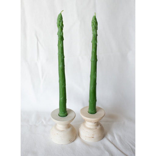 Beeswax Asparagus Candle Taper – Pair of Two