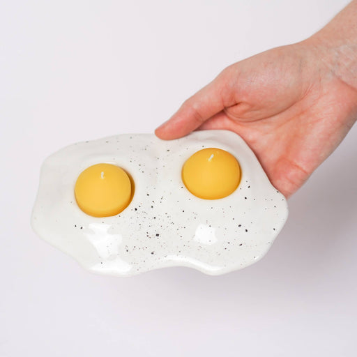 Ceramic Salt and Pepper Double Egg Tea Light Candle Holder