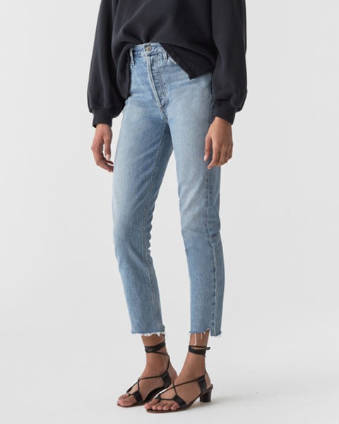 Agolde riley high rise best sale straight crop jeans doubt